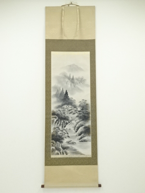 池田渓雲筆 水墨山水 肉筆絹本掛軸（共箱） | 宗 sou::お茶道具・着物